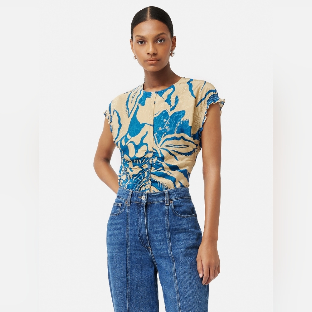 Jigsaw Strokes Floral Print Top Size 6